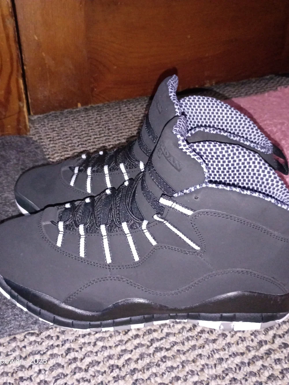 Jordan Men's Black and White High-Top Athletic Sneakers